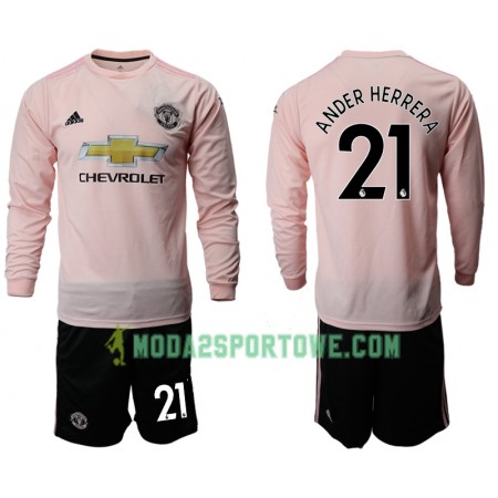 Koszulka Manchester United ANDER HERRERA 21 Dziecięcy Wyjazdowe Stroje Piłkarskie 2018/19 Długi Rękaw